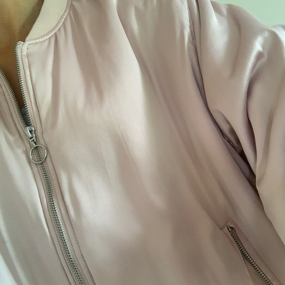 Light pink silk bomber jacket